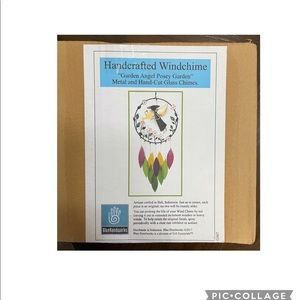 BlueHandworks Garden Angel Posey Garden metal and hand-cut glass windchimes